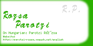 rozsa parotzi business card